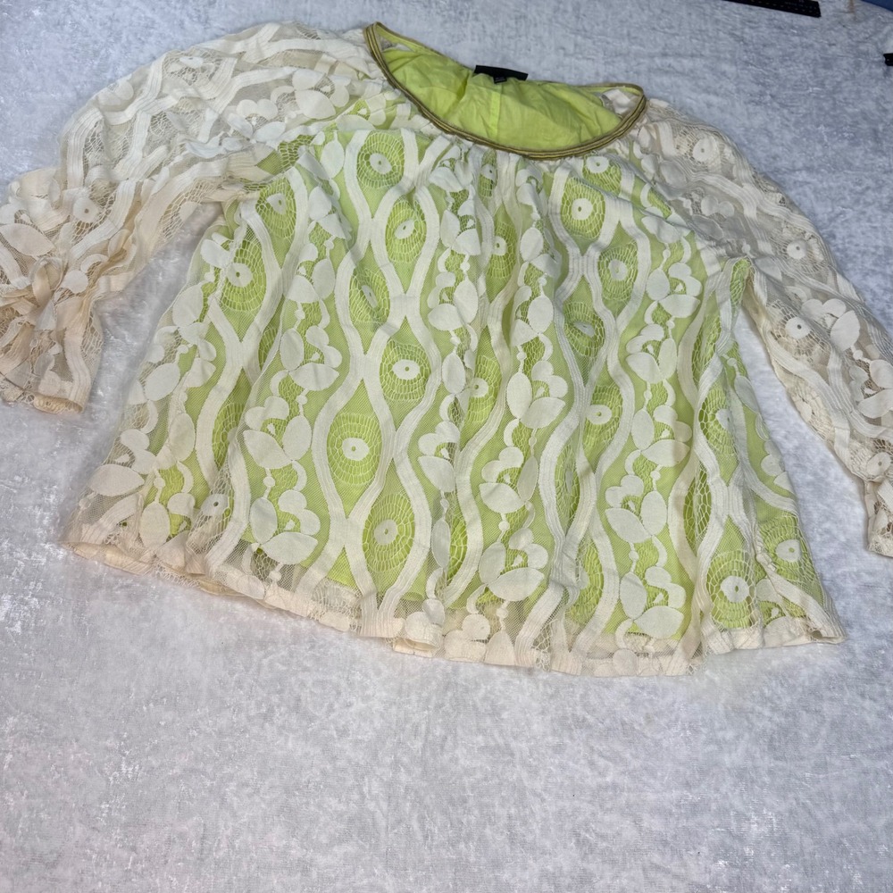 Lane Bryant Womens Top Size 18/20 Green Lace Long Sleeve‎ Blouse